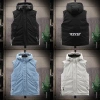 Áo khoác không tay có mũ trùm đầu, cổ đứng, cotton dày giữ ấm cho nam nữ, giá 405.435₫ 6