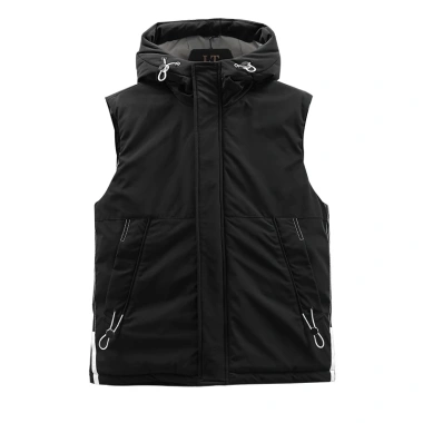 Áo khoác không tay có mũ trùm đầu, cổ đứng, cotton dày giữ ấm cho nam nữ, giá 405.435₫ 9