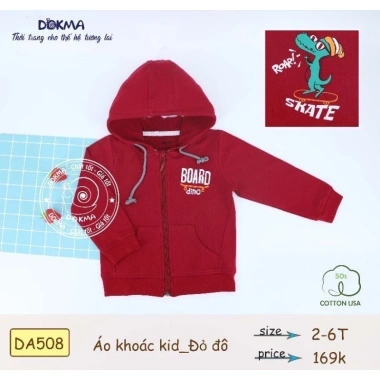 Áo Khoác Kid Da Cá 11-22kg DOKMA DA508 Kéo Khoá - Ấm, Bền, Giá 169k 3