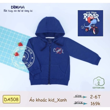 Áo Khoác Kid Da Cá 11-22kg DOKMA DA508 Kéo Khoá - Ấm, Bền, Giá 169k 6
