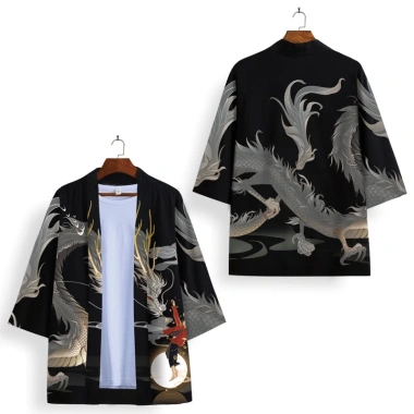 Áo khoác Kimono Nhật Bản, Trung Quốc – Dáng rộng Ukiyo‑e, áo choàng rồng, cardigan cosplay giá 158.448₫