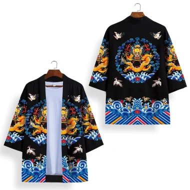 Áo khoác Kimono Nhật Bản, Trung Quốc – Dáng rộng Ukiyo‑e, áo choàng rồng, cardigan cosplay giá 158.448₫
