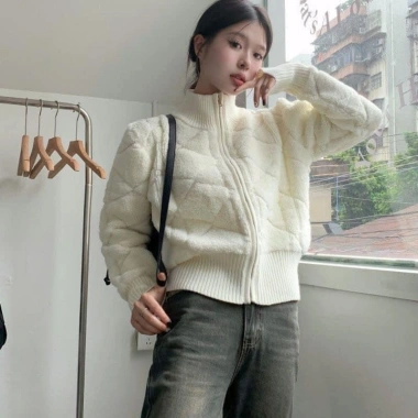 Áo khoác len cardigan dài tay croptop dày dặn xu hướng Hàn NGOMINH SP211 giảm giá 259k 2
