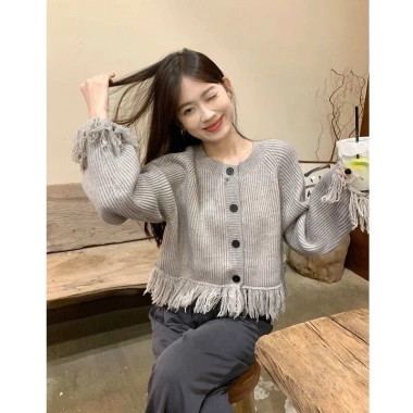 Áo khoác len cardigan dài tay croptop retro thời trang QCCC KUNKUN SP214 giá 209.000₫