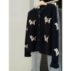 Áo khoác len cardigan dài tay họa tiết chú cún QCCC loại 1, chỉ 19.9k 4