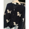 Áo khoác len cardigan dài tay họa tiết chú cún QCCC loại 1, chỉ 19.9k 5