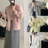 Áo khoác len cardigan dệt kim khóa kéo dày mịn phong cách Hàn Quốc Big Size SP50 Giá 219k