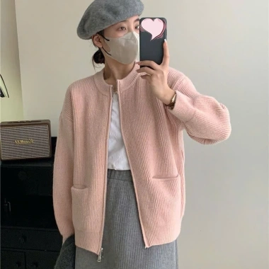 Áo khoác len cardigan dệt kim khóa kéo dày mịn phong cách Hàn Quốc Big Size SP50 Giá 219k