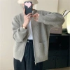 Áo khoác len cardigan dệt kim khóa kéo dày mịn phong cách Hàn Quốc Big Size SP50 Giá 219k 6