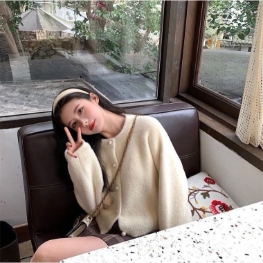 Áo khoác len cardigan lông thỏ QC mềm mịn dày dặn NGOMINH SP206 giá 229k