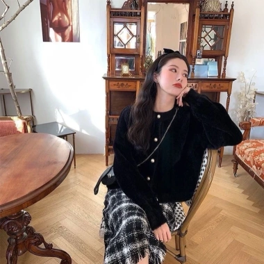 Áo khoác len cardigan lông thỏ QC mềm mịn dày dặn NGOMINH SP206 giá 229k