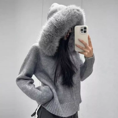 Áo khoác len dệt kim Hàn Quốc retro sang trọng - Thu Đông, giảm giá, chỉ 412.214 VND 10