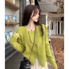 Áo khoác len dệt kim tweed cardigan nữ dài tay Hàn Quốc Big Size NGOMINH SP58 2