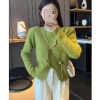 Áo khoác len dệt kim tweed cardigan nữ dài tay Hàn Quốc Big Size NGOMINH SP58 6