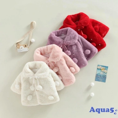 Áo khoác lông cánh dơi màu trơn dễ thương cho bé gái - Giá giảm 203.904₫