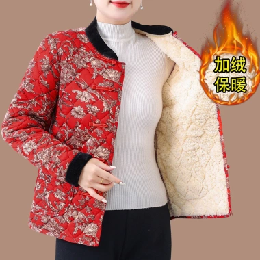 Áo khoác lông cừu dày cho phụ nữ trung niên – lớn, Trung Hoa, ấm áp, 410.797đ 2