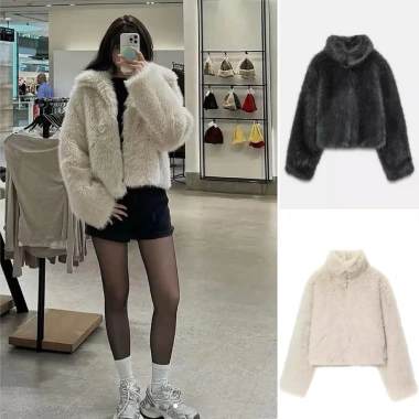 Áo khoác lông dày dặn Zara xuất sẵn giảm giá 625k - ấm áp, thời trang, giá gốc 812k