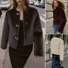 Áo khoác lông Đỏ Zara đính dây cúc – Giá chỉ 600.000, giảm 144.000