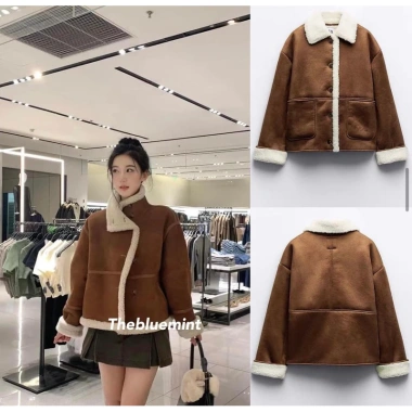Áo khoác lông lót cừu phông Zara xuất khẩu - siêu ấm, giảm còn 620.000đ, giá gốc 750.200đ