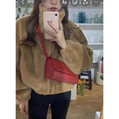 Áo khoác lông mùa đông croptop cạp bo chun hack dáng lông mềm mịn NGOMINH SP200 309k