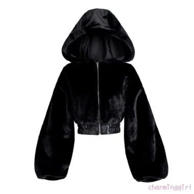 Áo khoác lông thỏ 2 lớp dày dặn croptop Hàn Quốc KUNKUN SP45 - Giá 339k 6