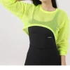 Áo khoác lưới croptop thể thao nữ UNIQ - tay dài, mũ, thoáng khí, 148k