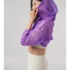 Áo khoác lưới croptop thể thao nữ UNIQ - tay dài, mũ, thoáng khí, 148k 7