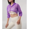 Áo khoác lưới croptop thể thao nữ UNIQ - tay dài, mũ, thoáng khí, 148k 10