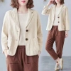 Áo khoác mỏng vải lanh cotton 2.024 Loose Art dài tay casual sang trọng cho nữ giảm 22% 7