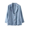 Áo khoác mỏng vải lanh cotton 2.024 Loose Art dài tay casual sang trọng cho nữ giảm 22% 8