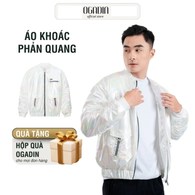 Áo khoác nam bomber OGADIN OAK007 phản quang, cản gió, chống nước - Giá 299.000₫