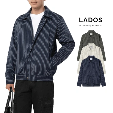 Áo khoác nam dù LADOS-12.129 kaki mỏng nhẹ, lót dù, túi trong, kẻ sọc – chỉ 281.000₫
