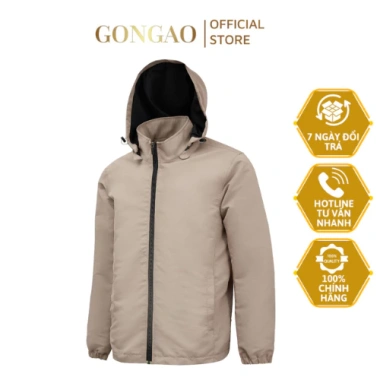 Áo khoác nam GONGAO vải dù 2 lớp dày dặn nón tháo rời, túi phối quanh - 200.000₫