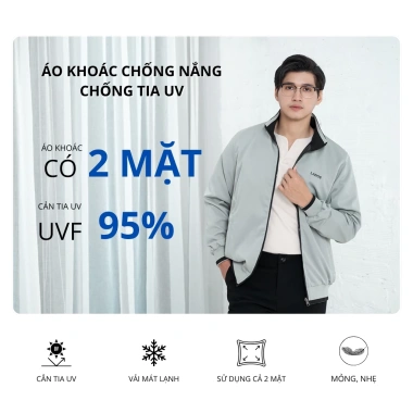 Áo khoác nam LADOS vải dù 2 mặt cao cấp - Chống nắng, giảm giá 244k