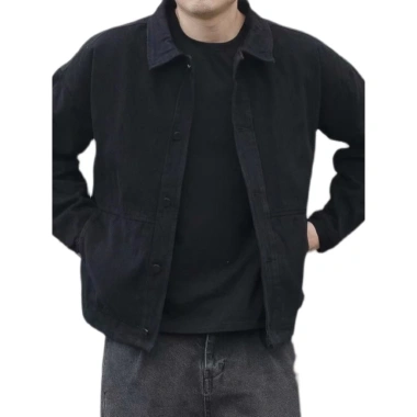 Áo khoác nam lông cừu denim Nhật Bản retro màu đen - Thời trang thu đông dạo phố 5 Áo khoác nam lông cừu denim Nhật Bản retro màu đen - Thời trang thu đông dạo phố 5