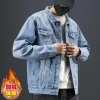 Áo khoác nam lông cừu denim Nhật Bản retro màu đen - Thời trang thu đông dạo phố 7