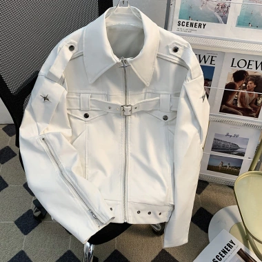 Áo khoác nam Mỹ retro da PU phong cách hip hop - Xuân Thu thời trang đường phố, giảm 20% 8 Áo khoác nam Mỹ retro da PU phong cách hip hop - Xuân Thu thời trang đường phố, giảm 20% 8