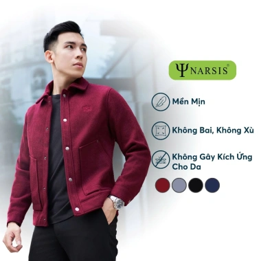 Áo Khoác Nam Narsis D240.056 Dạ Cổ Bẻ Dài Tay - Trẻ Trung, Lịch Lãm, Giá 625.000 VND
