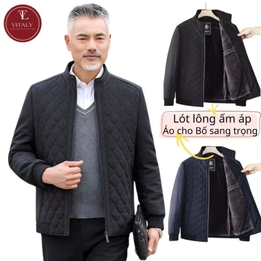 Áo khoác nam trung niên OB3 lót lông cao cấp, không nhăn không thấm nước, chỉ 250k