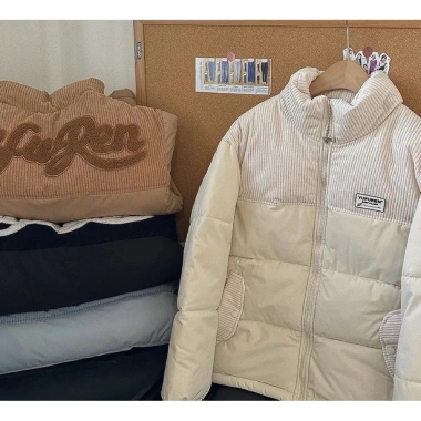 Áo khoác ngắn mùa đông nữ cotton phối màu Hàn Quốc - Giá 286.000₫ (Giảm 20%)
