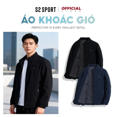 Áo khoác ngoài nam S2 SPORT jacket gió 2 lớp lót lụa mềm mại giữ ấm cản gió - 675.000₫