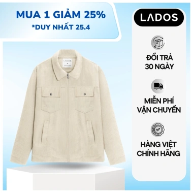 Áo khoác nhung nam LADOS-2.109, túi đắp, lót dù ấm áp, sang trọng - 325.000₫