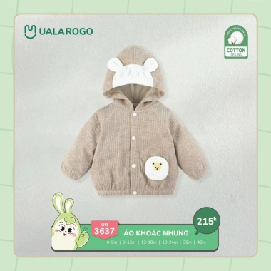 Áo khoác nhung Uala UR3.637 cho bé trai & bé gái 8-10kg - Giá chỉ 215.000đ, giảm mạnh 8 Áo khoác nhung Uala UR3.637 cho bé trai & bé gái 8-10kg - Giá chỉ 215.000đ, giảm mạnh 8