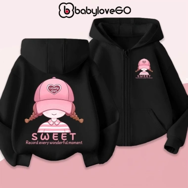 Áo khoác nỉ bé BabyloveGO 2.026 hoodie mũ + khóa kéo, giá 189k giảm mạnh 4