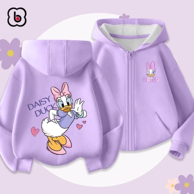 Áo khoác nỉ bé gái BabyloveGO hoodie 2 da dày dặn, ấm áp, in hình Mickey - 189k (giá gốc 236k)