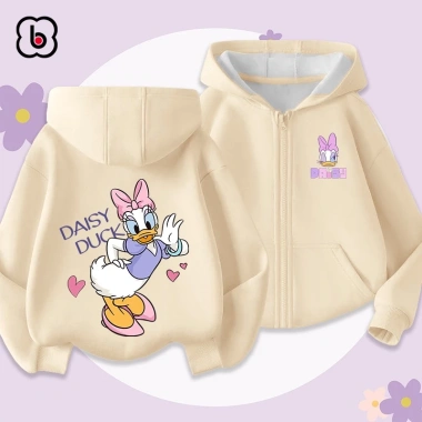 Áo khoác nỉ bé gái BabyloveGO hoodie 2 da dày dặn, ấm áp, in hình Mickey - 189k (giá gốc 236k)