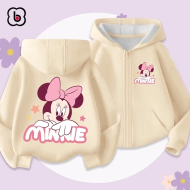 Áo khoác nỉ bé gái BabyloveGO hoodie 2 da dày dặn, ấm áp, in hình Mickey - 189k (giá gốc 236k)