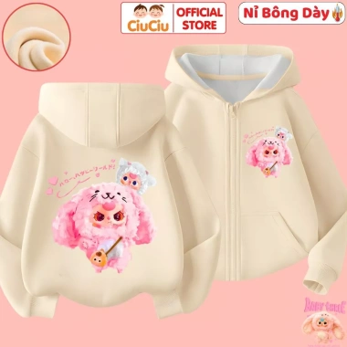 Áo Khoác Nỉ Bông Baby Three CIUCIU KID Cho Bé Gái - Vải Nỉ Lót Bông Giữ Nhiệt, 214.000₫