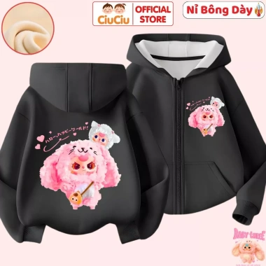 Áo Khoác Nỉ Bông Baby Three CIUCIU KID Cho Bé Gái - Vải Nỉ Lót Bông Giữ Nhiệt, 214.000₫