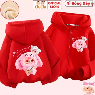 Áo Khoác Nỉ Bông Baby Three CIUCIU KID Cho Bé Gái - Vải Nỉ Lót Bông Giữ Nhiệt, 214.000₫